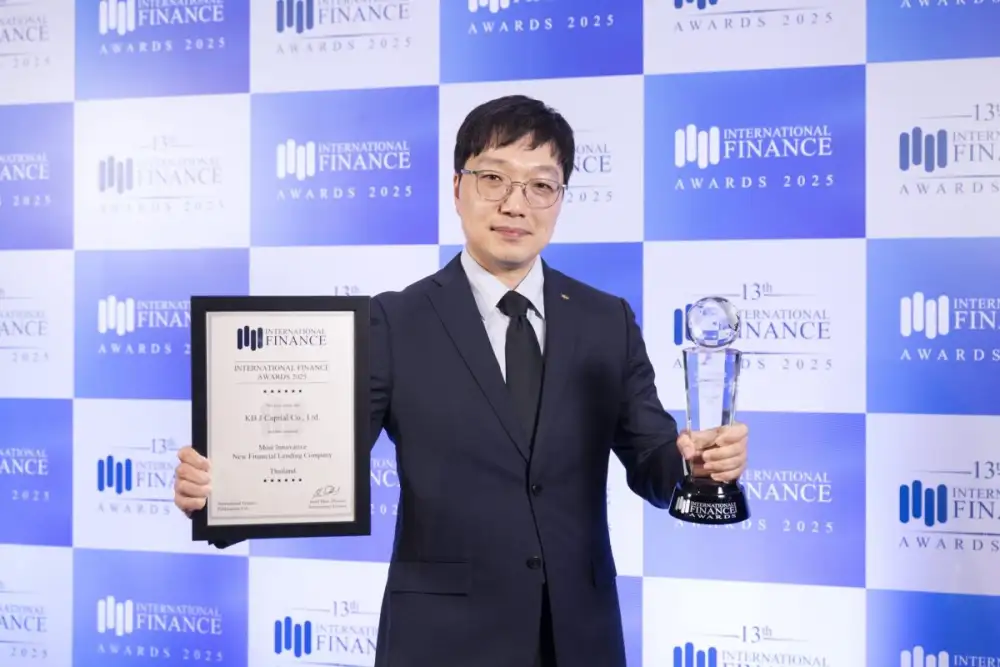 KB J Capital ประกาศความสำเร็จ คว้ารางวัล Most Innovative New Financial Lending Company - Thailand 2025 จากเวที International Finance Awards สะท้อนศักยภาพนวัตกรรมสินเชื่อดิจิทัลของไทย