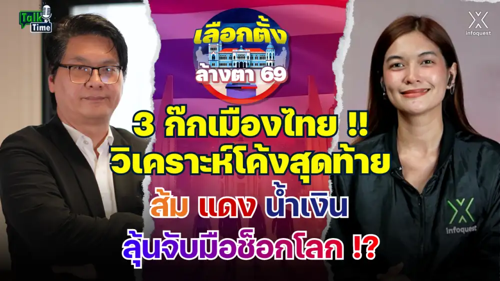 Talktime: 3 ก๊กการเมืองไทย !! โค้งสุดท้าย ส้ม น้ำเงิน แดง ลุ้นจับมือช็อกโลก !?