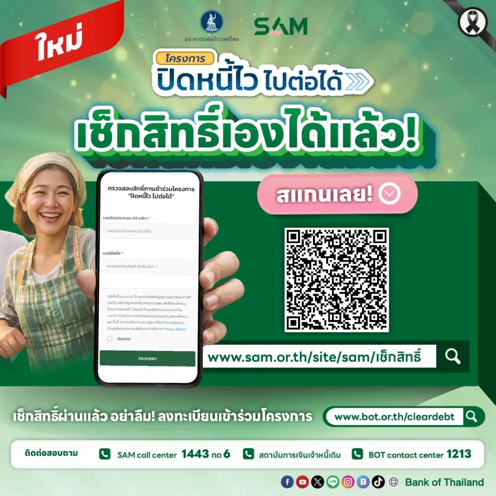 SAM Social AMC เร่งเครื่องลุยแก้หนี้ต่ำแสน เปิดระบบใหม่ เช็กสิทธิ์-ลงทะเบียน