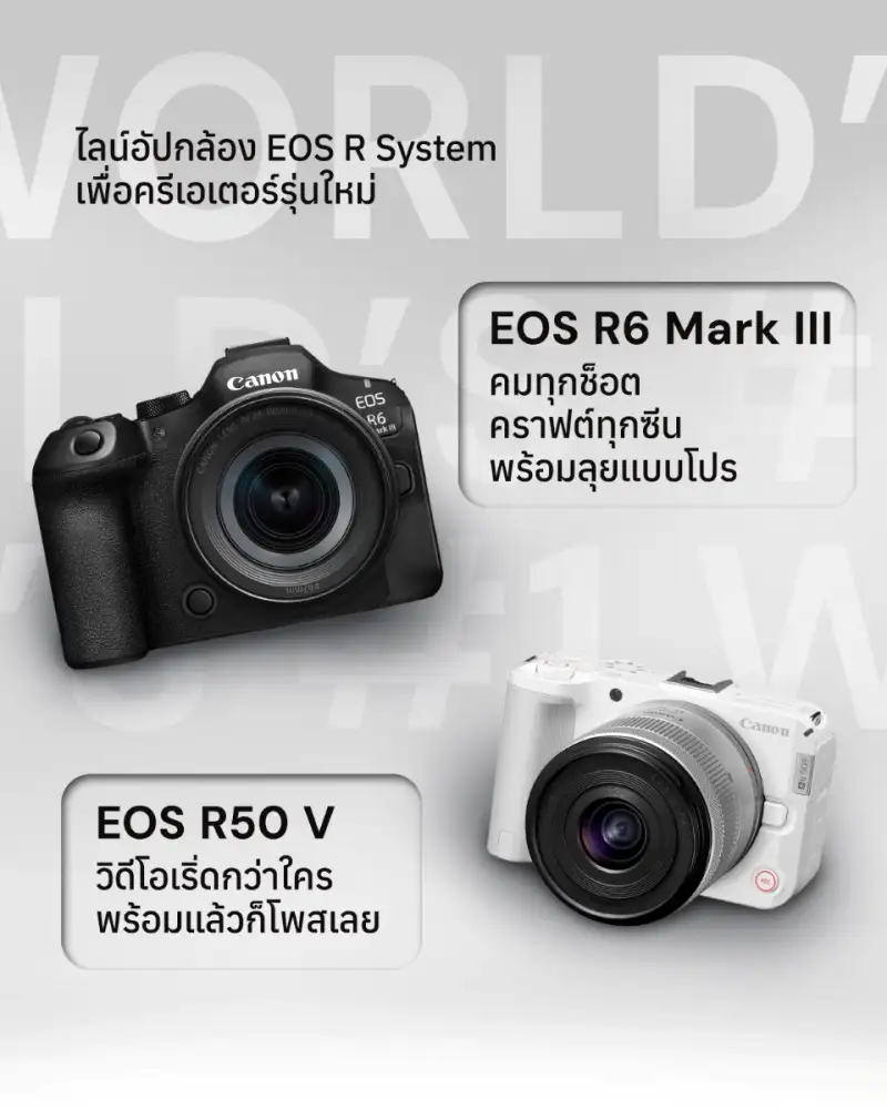 แคนนอน ครองแชมป์ ส่วนแบ่งทางการตลาดกล้องดิจิทัลเปลี่ยนเลนส์ได้อันดับ 1 ทั่วโลกต่อเนื่องปีที่ 23