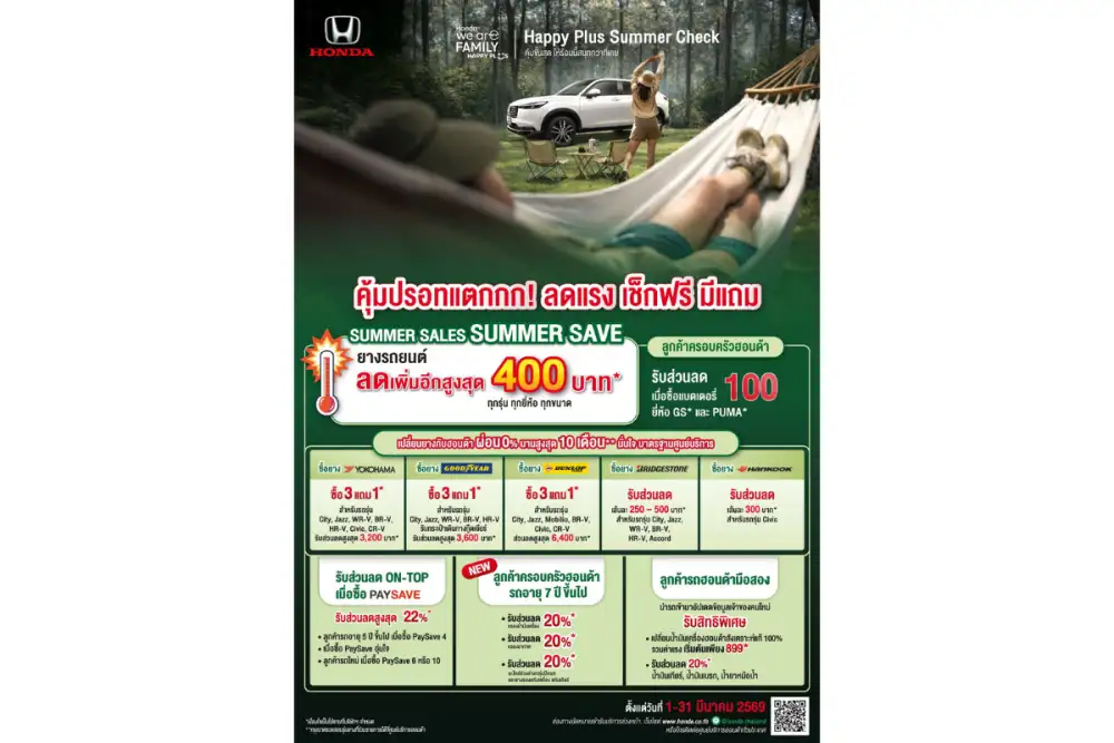 ฮอนด้าเติมความอุ่นใจรับซัมเมอร์ ! มอบแคมเปญสุดพิเศษ 