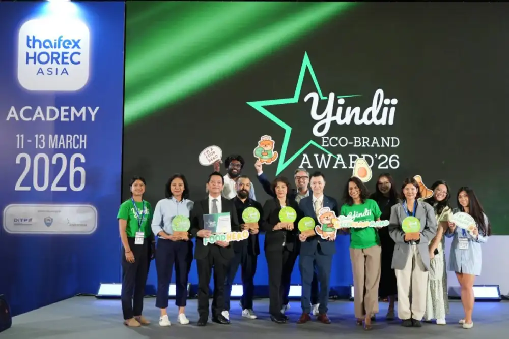 Yindii จับมือ THAIFEX - HOREC Asia 2026 มอบรางวัล Yindii Eco-Brand Awards 2026 ยกย่องธุรกิจอาหารและการบริการที่ยั่งยืนที่สุดของประเทศไทย