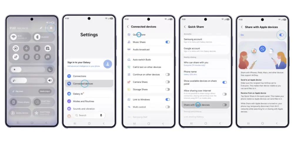 สร้างมาตรฐานใหม่อีกครั้ง ซัมซุงอัปเดตความสามารถ Quick Share บน Galaxy S26 Series ส่งรูปภาพและไฟล์ถึงอุปกรณ์ iOS ได้แล้วโดยไม่ต้องติดตั้งแอปเพิ่ม