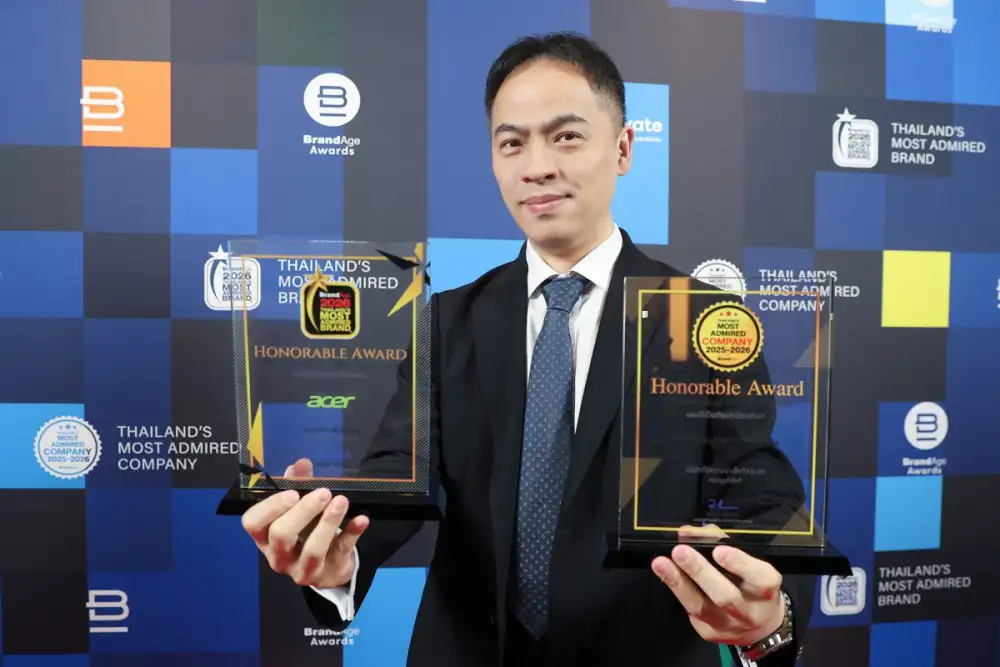 เอเซอร์คว้า 2 รางวัลจาก BrandAge ตอกย้ำผู้นำตลาดไอทีไทยเดินหน้าพอร์ตนวัตกรรมครบวงจร สร้างการเติบโตอย่างยั่งยืน
