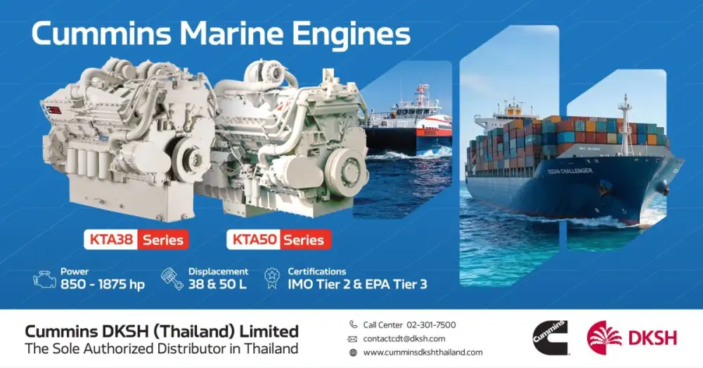 Cummins เสริมศักยภาพเจ้าของเรือไทย ด้วยเครื่องยนต์ KTA38 & KTA50 มาตรฐานระดับโลก