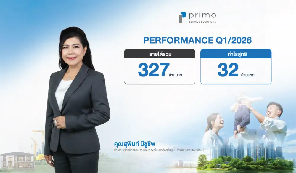 PRI เปิดผลงานไตรมาส 1/2569 รายได้ 327 ล้านบาท เดินหน้า 