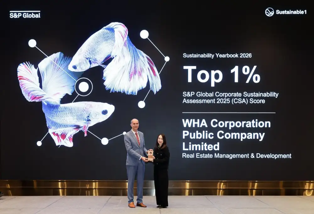 WHA Group คว้าอันดับ 1 ด้านความยั่งยืนระดับโลก 2 ปีซ้อน จาก S&P Global