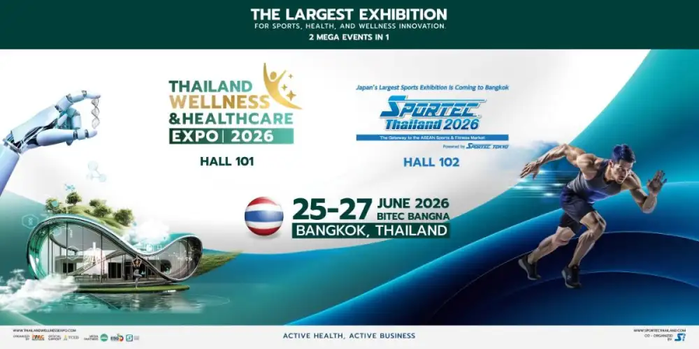 เตรียมพบงาน Thailand Wellness & Healthcare Expo และ SPORTEC Thailand 2026 วันที่ 25-27 มิ.ย.นี้ ฮอลล์ 101, 102 ไบเทค บางนา