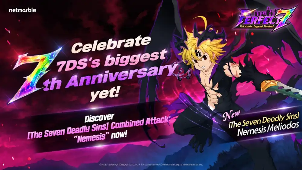 ฉลองครบรอบ 7 ปี The Seven Deadly Sins: Grand Cross จัดเต็มอัปเดต เฟสติวัล 'PERFECT 7' ที่ผู้เล่นไม่ควรพลาด !