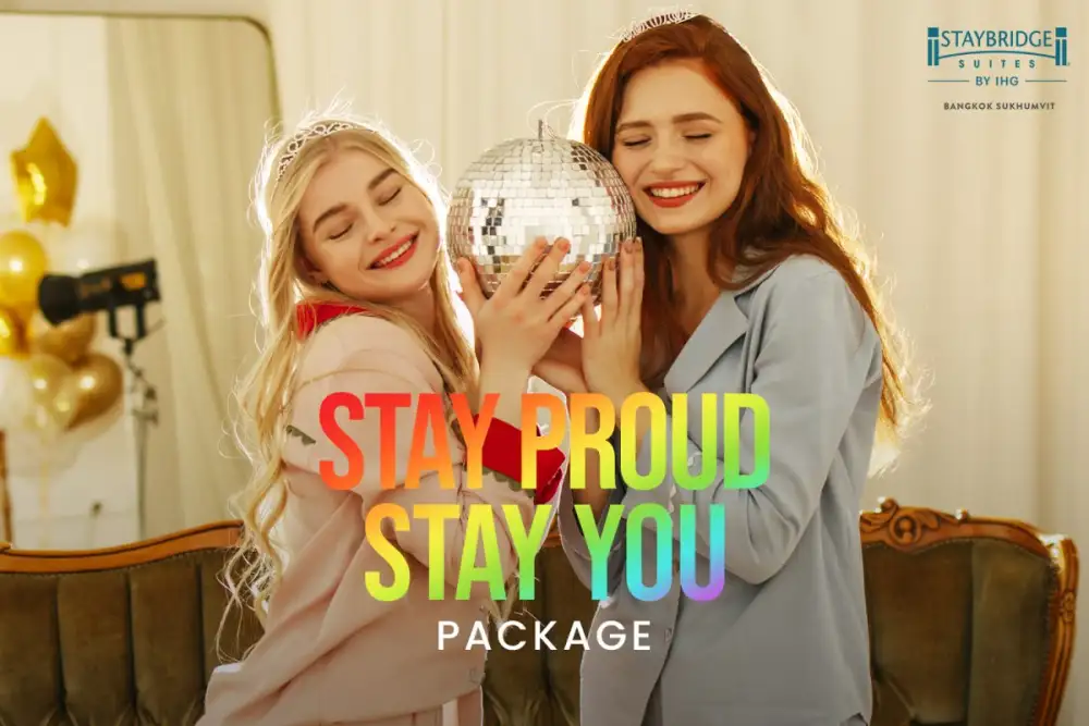 เข้าพัก 1 คืน รับทันที 1,000 Bonus Points สำหรับสมาชิก IHG One Rewards ตลอดช่วง Pride Month ที่ สเตย์บริดจ์ สวีท แบงค็อก สุขุมวิท