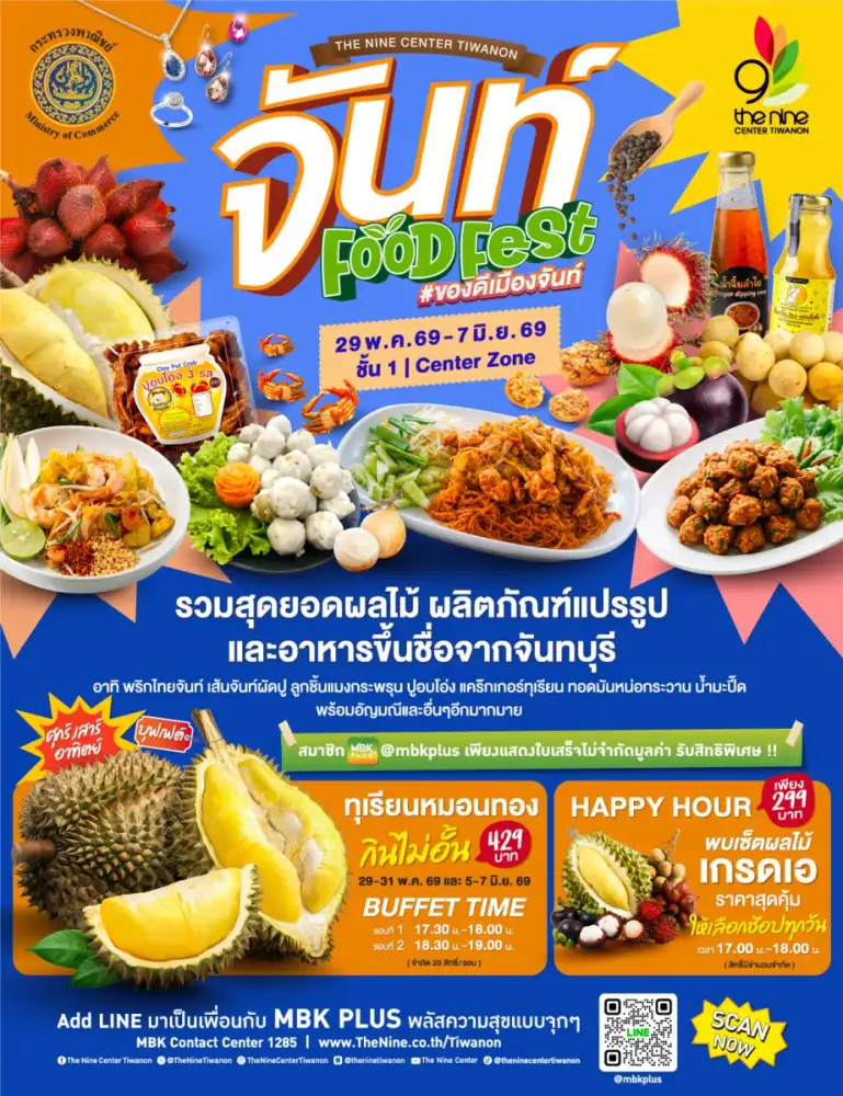 พลอยพร้อม ผลไม้พร้อม เดอะไนน์ เซ็นเตอร์ ติวานนท์ ชวนเช็กอินงาน
