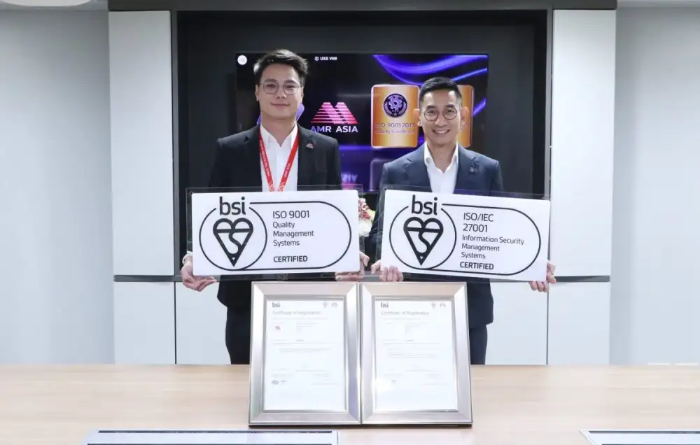 เอเอ็มอาร์ เอเซีย รับมอบมาตรฐานสากล ISO 9001:2015 และ ISO/IEC 27001:2022 ยกระดับการบริหารงานคุณภาพ ตามมาตรฐานสากล