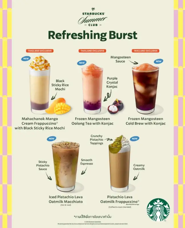 สตาร์บัคส์เสิร์ฟความสดชื่น ชูผลไม้ไทยยอดนิยมอย่างมะม่วงมหาชนกและมังคุด พร้อม 'สตาร์บัคส์ แอโรกาโน่' นิยามใหม่ของกาแฟอเมริกาโน่ที่ต้องลิ้มลอง
