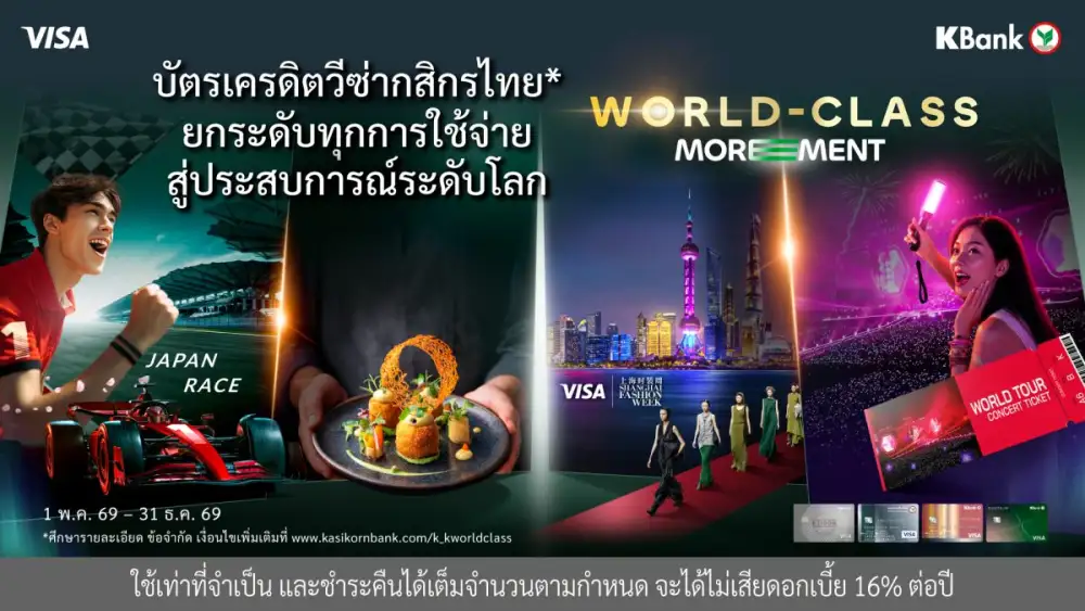 บัตรเครดิตวีซ่ากสิกรไทย ต่อยอดความสำเร็จสู่ปีที่ 2 ของ 