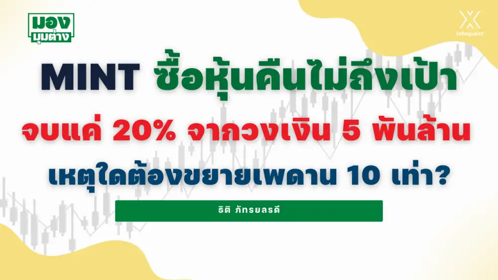 มองมุมต่าง: MINT ซื้อหุ้นคืนไม่ถึงเป้า จบแค่ 20% จากวงเงิน 5 พันล้าน เหตุใดต้องขยายเพดาน 10 เท่า?