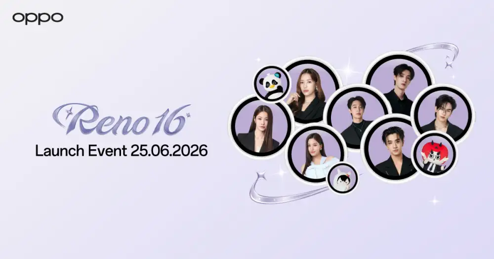 OPPO ชวนอัปเกรดประสบการณ์กล้องมุมกว้างพิเศษ 50MP สมาร์ตโฟนเพื่อนซี้ เทรนดี้ทุกช็อต ในงาน OPPO Reno16 Series 5G Launch Event 25 มิถุนายนนี้