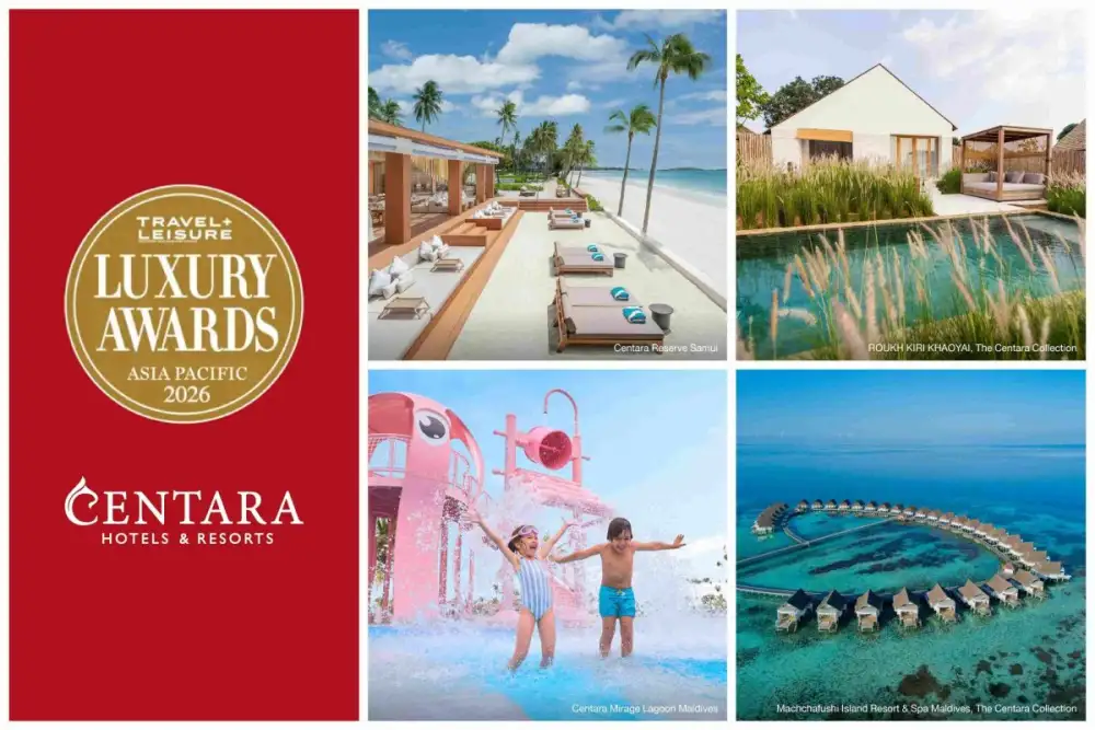 โรงแรมและรีสอร์ทในเครือเซ็นทาราคว้า 4 รางวัล จาก Travel + Leisure Luxury Awards Asia Pacific 2026