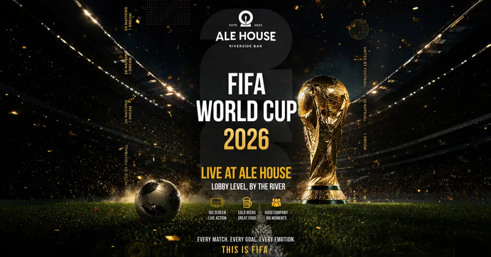 ALE HOUSE ชวนคอบอลร่วมเชียร์ FIFA World Cup 2026 สดทุกแมตช์ ริมแม่น้ำเจ้าพระยา