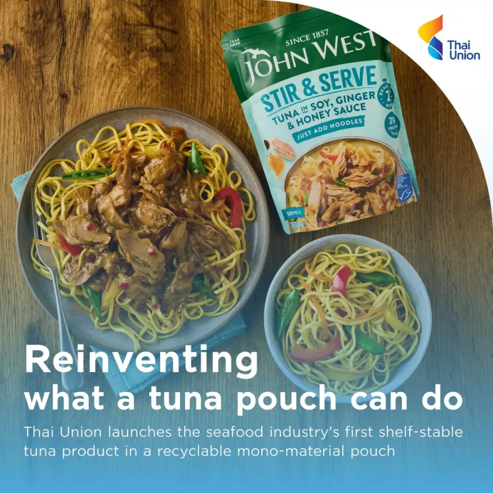 ไทยยูเนี่ยนเดินหน้าพันธกิจ SeaChange(R) 2030 เปิดตัวนวัตกรรมซองทูน่า รีไซเคิลได้ เป็นรายแรกของอุตสาหกรรม นำร่องในยุโรปภายใต้แบรนด์ John West