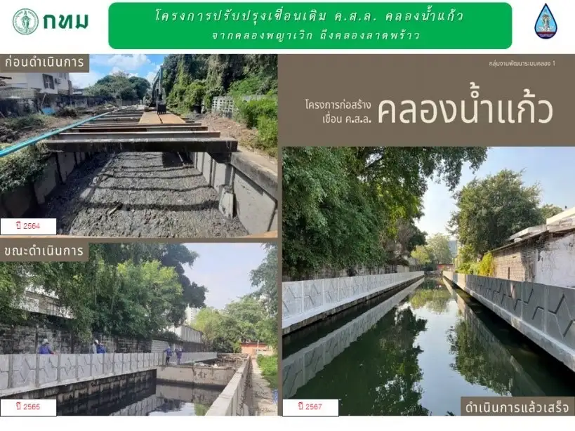 กทม. แจงความก้าวหน้า 'โครงการเขื่อนคลองน้ำแก้ว' เร่งรัดผู้รับจ้างทำงานให้แล้วเสร็จตามกำหนด