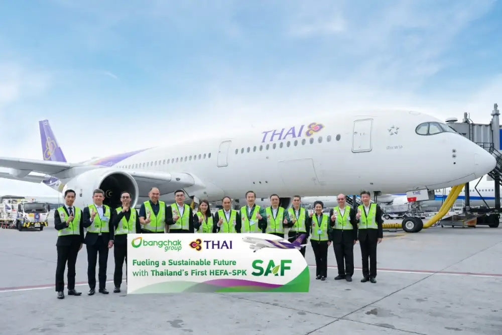 กลุ่มบริษัทบางจากและการบินไทยร่วมสรรค์สร้างน่านฟ้ายั่งยืน ให้บริการ HEFA-SPK SAF ที่ผลิตในประเทศไทยเป็นครั้งแรกแก่เที่ยวบินการบินไทย
