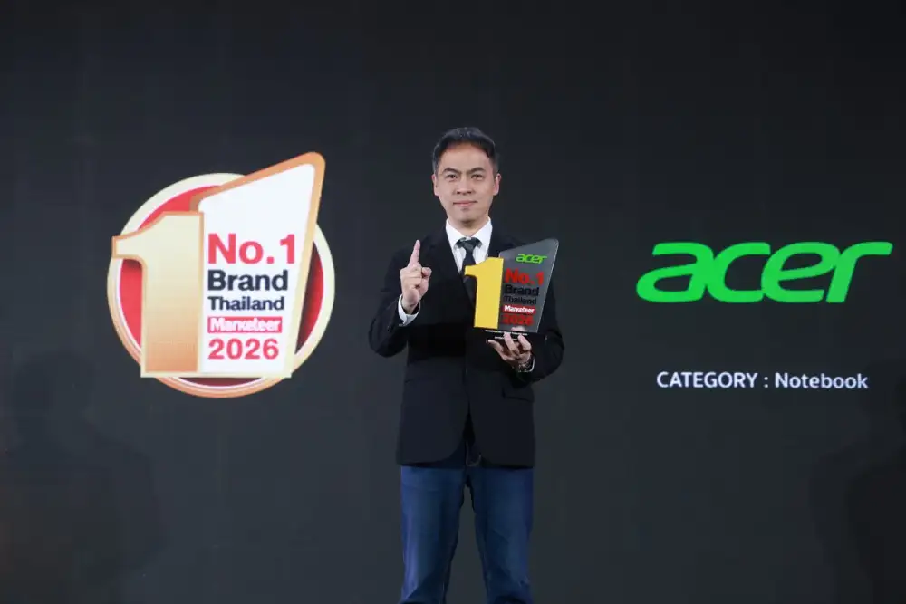 Acer คว้ารางวัล Marketeer No.1 Brand Thailand 2026 ครองใจผู้บริโภคต่อเนื่องเป็นปีที่ 15 ตอกย้ำความเชื่อมั่นในวาระครบรอบ 50 ปี แห่งการ 