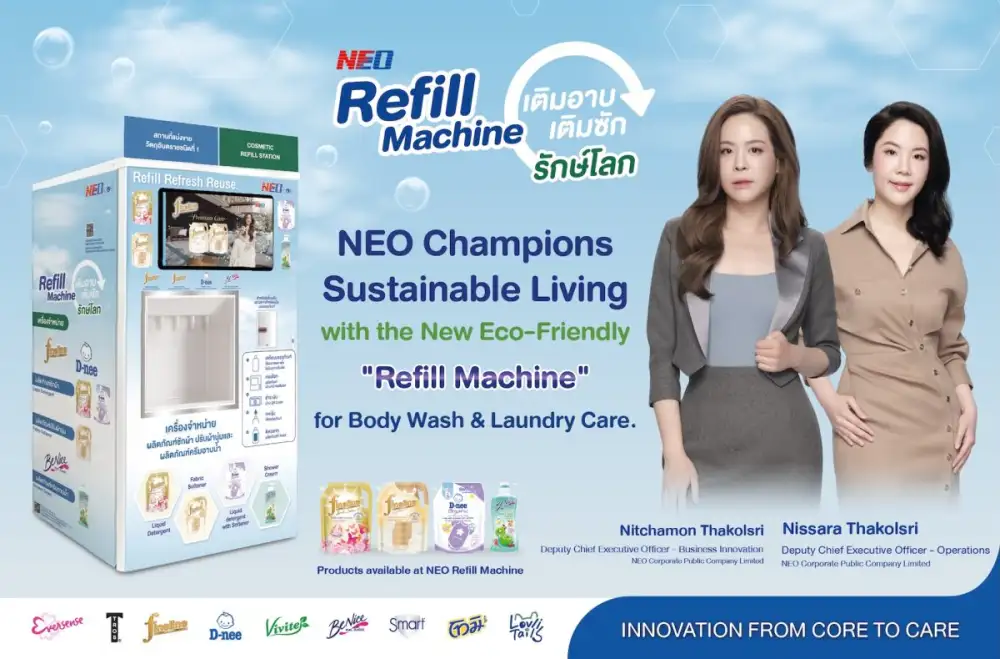 NEO Launches Thailand's First Eco-Refill Machines to Reduce Plastic Waste at Source 25 Pilot Points Nationwide To Offer Body Wash And Laundry Care Refills