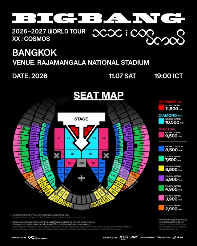 ตำนาน K-POP! BIGBANG ปักหมุดราชมังคลาฯ จัดเวิลด์ทัวร์ฉลองครบรอบ 20 ปี ที่ กรุงเทพฯ G-DRAGON, TAEYANG และ DAESUNG เตรียมกลับมาหาแฟนๆ ชาวไทย ดีเดย์ขายบัตร 28 สิงหาคม 2569 เป็นต้นไป