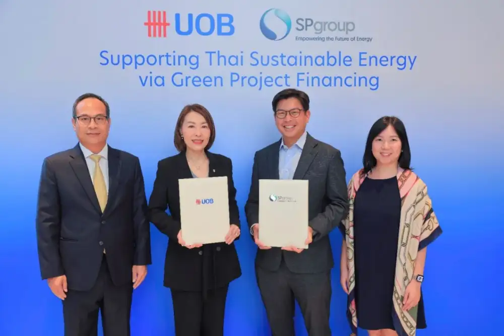 ยูโอบี สนับสนุนการขยายธุรกิจโซลูชันพลังงานยั่งยืนของ SP Group ในประเทศไทยด้วยสินเชื่อโครงการสีเขียว