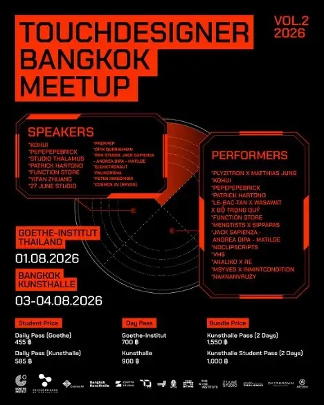 TouchDesigner Bangkok Meetup Vol. 2 (TDBKK 2026): Southeast Asia's Largest Creative Technology Event Bridging Bangkok to Networks of World-Class Creative Professionals
