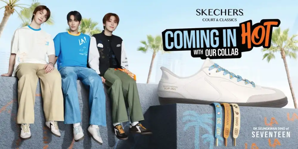 Skechers ชวนสัมผัสสไตล์ไปกับ DK, SEUNGKWAN และ DINO แห่ง Seventeen ผ่านคอลเลกชันเครื่องแต่งกายสุดเอ็กซ์คลูซีฟ และคอลเลกชันล่าสุด HOTSHOT