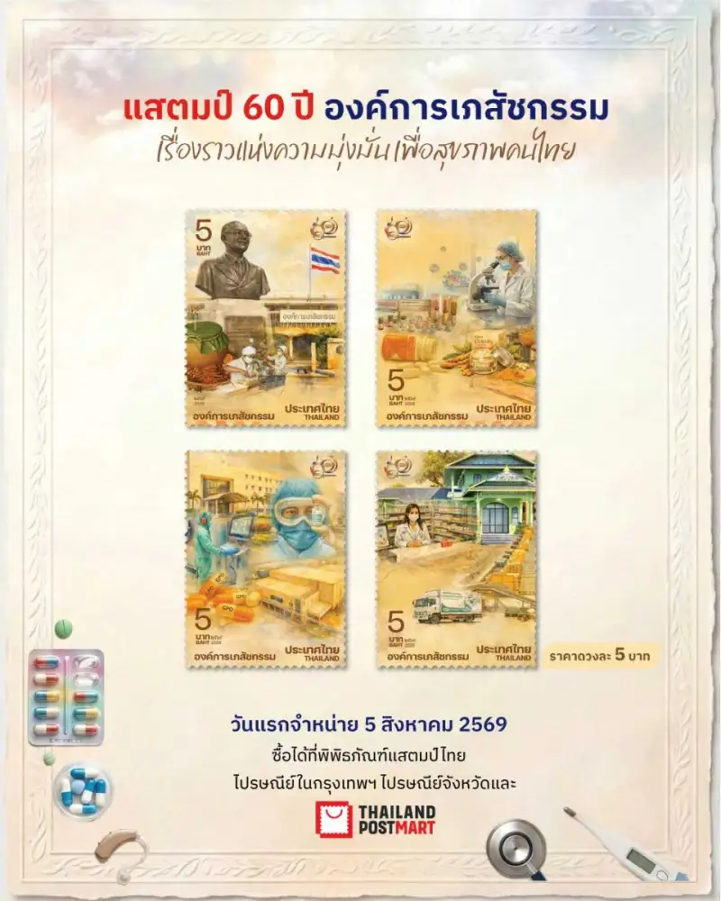 ไปรษณีย์ไทย เปิดตัวแสตมป์ที่ระลึก