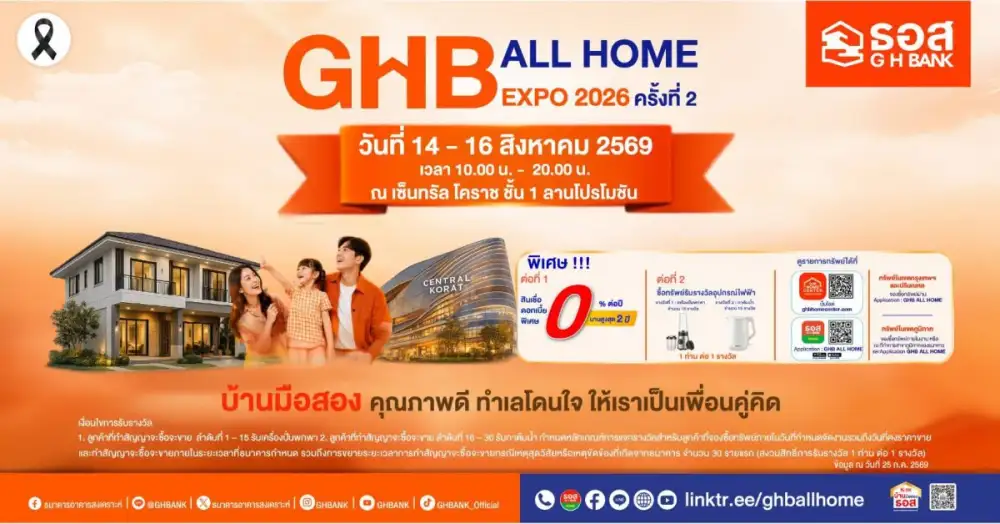 มีบ้านได้ในงบล้านต้น ๆ ธอส. ยกทัพทรัพย์มือสองทั่วไทยกว่า 1,500 รายการ บุกโคราช