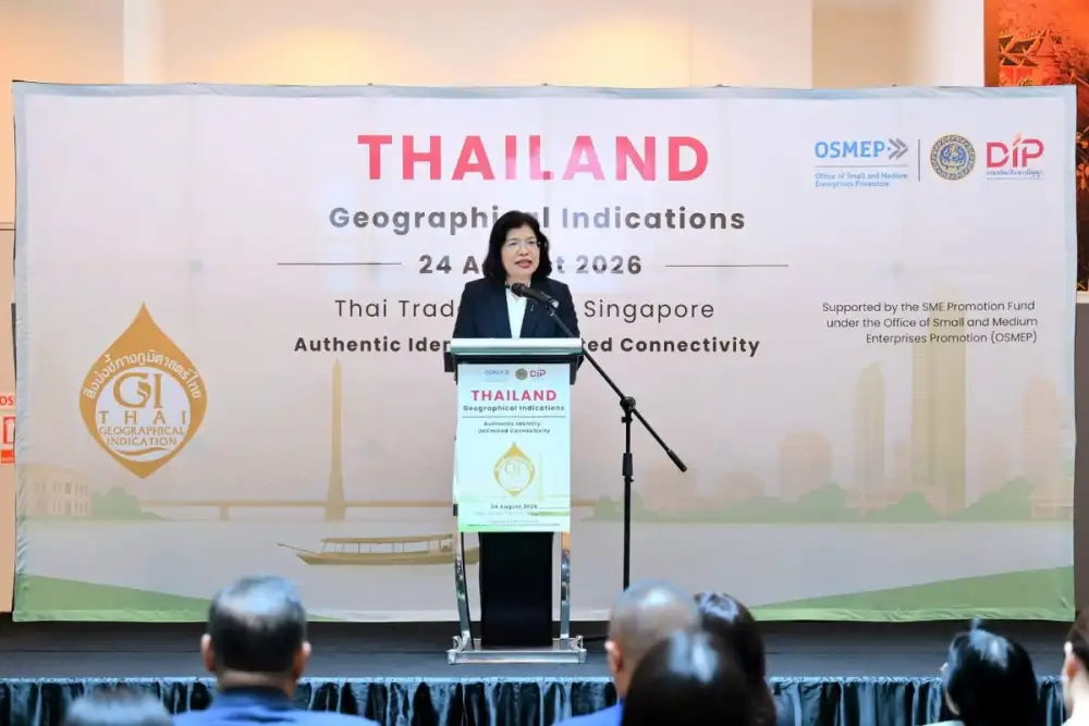 กรมทรัพย์สินทางปัญญา ดัน 6 GI ไทย เปิดตลาดสิงคโปร์ บุกงาน APAC Food & Beverage Expo พร้อมเปิดเวทีจับคู่ธุรกิจ มุ่งเชื่อมการค้า-ท่องเที่ยว ต่อยอดสินค้าอัตลักษณ์ สร้างรายได้สู่ชุมชน
