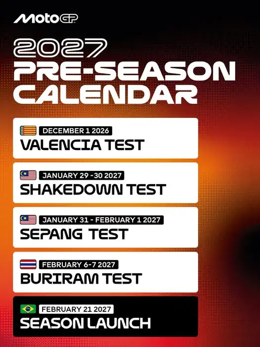 MotoGP เปิดปฏิทินพรีซีซั่น 2027 อย่างเป็นทางการ! ไทยเปิดสนามแรกของปี พร้อมจัด
