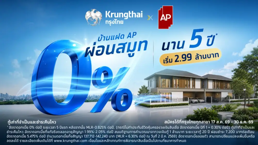 กรุงไทย จับมือ AP Thailand ทำเรื่องมีบ้านให้