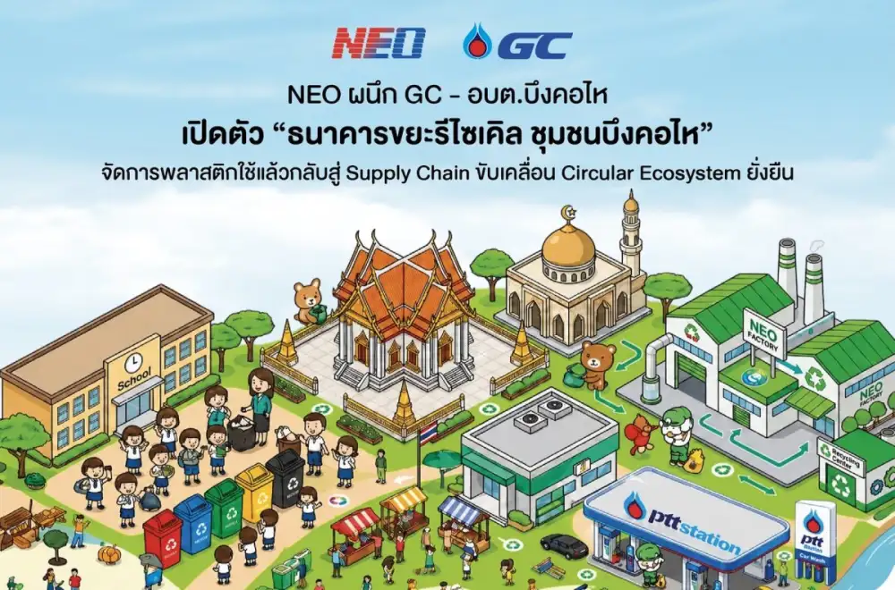 NEO ผนึก GC - อบต.บึงคอไห ร่วมจัดการพลาสติกใช้แล้วกลับสู่ Supply Chain เปิดตัว
