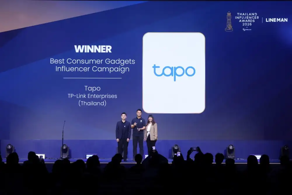 Tapo คว้ารางวัล Best Consumer Gadgets Influencer Campaign จากเวที Thailand Influencer Awards 2026 by Tellscore