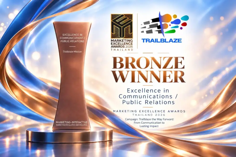 Trailblaze Mission คว้ารางวัลระดับ Bronze สาขา Excellence in Communications จากงาน Marketing Excellence Awards Thailand 2026 ในฐานะเอเจนซี่เพียงหนึ่งเดียวในสาขา