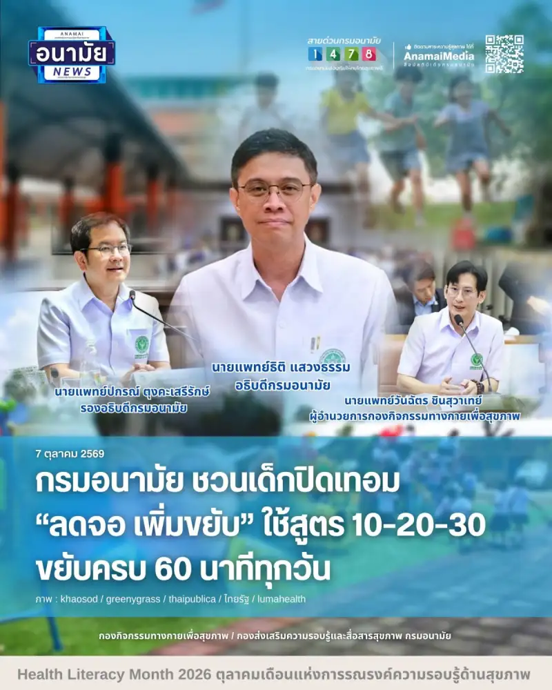 กรมอนามัย ชวนเด็กปิดเทอม