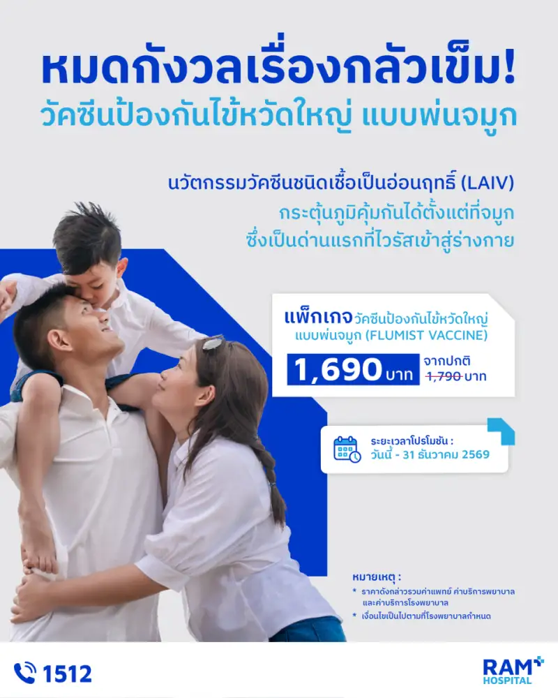 หมดกังวลเรื่องกลัวเข็ม! ป้องกันไข้หวัดใหญ่แบบไม่ต้องเจ็บตัว ทั้งเด็กและวัยทำงาน