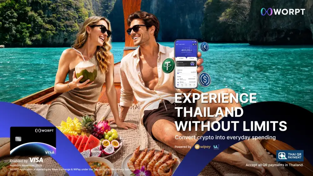 WORPT Now Available Under Thailand's Tourist DigiPay Regulatory Sandbox Enabling Seamless Cryptocurrency-to-Thai Baht Conversion for Everyday Spending via Thai QR PromptPay, with Visa Prepaid Card Services Coming Soon.