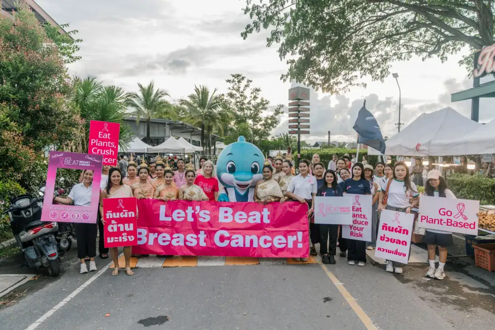 PCRM รณรงค์สร้างความตระหนักรู้ด้านโภชนาการและพฤติกรรมต้านภัยมะเร็งเต้านม ผ่านกิจกรรมแรลลี่